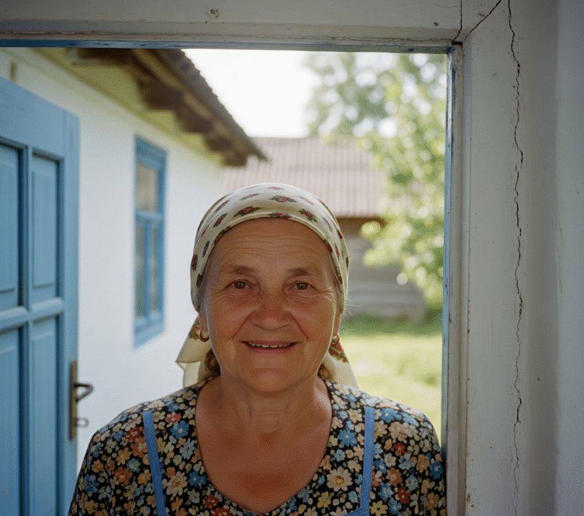 Бабуся перед дверима